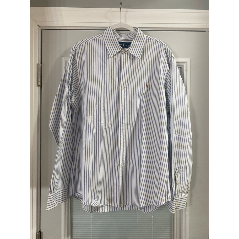 Ralph Lauren Striped Custom Fit Long-Sleeve Button-Down, size XL